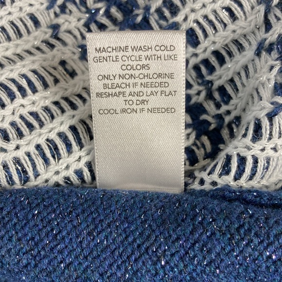 Christopher & Banks Blue Snowflake Reindeer Sweater - Picture 10 of 11